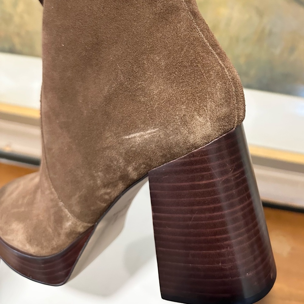 🌸MARC FISHER🌸 Marysa Block Heel Platform Bootie In Brown Size: 11M - Picture 8 of 15